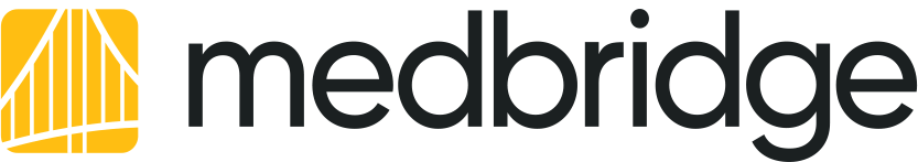 MedBridge logo with a yellow and white bridge icon and "medbridge" in bold black lowercase letters.
